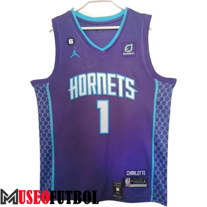 Camiseta Charlotte Hornets (BALL #1) 2022/23 Púrpura