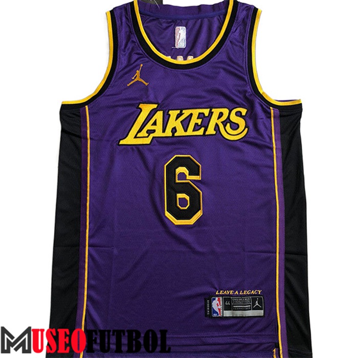 Camiseta Los Angeles Lakers (JAMES #6) 2022/23 Púrpura