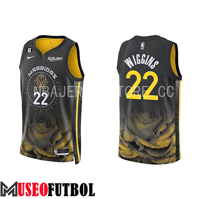 Camiseta Golden State Warriors(WIGGINS #22) 2022/23 Negro/Amarillo