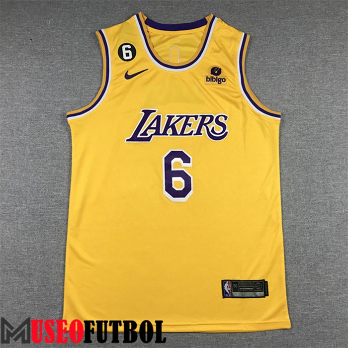 Camiseta Los Angeles Lakers(JAMES #6) 2022/23 Amarillo