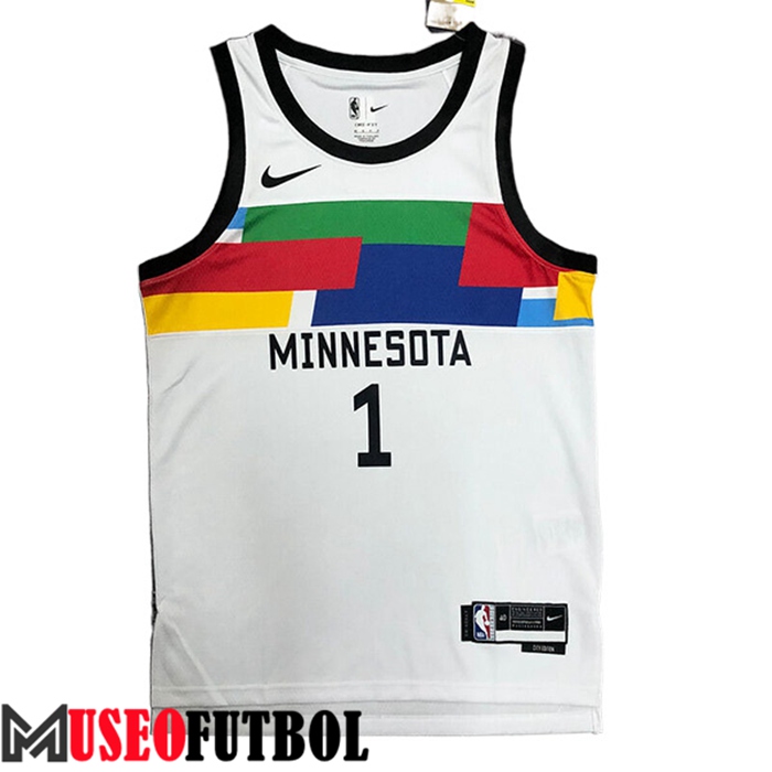 Camiseta Minnesota Timberwolves (EDWARDS #1) 2022/23 Blanco