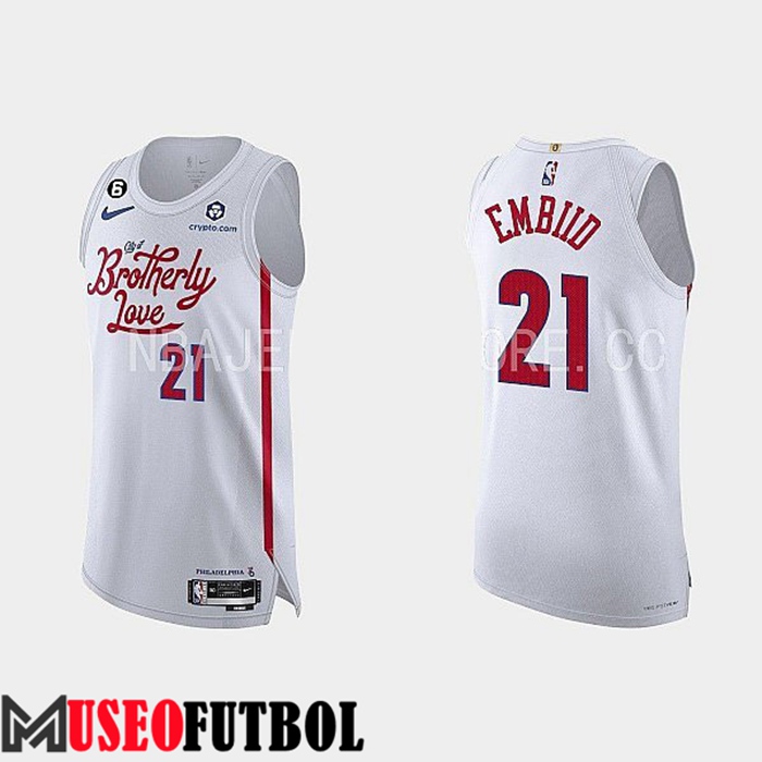 Camiseta Philadelphia 76ers (EMBIID #21) 2022/23 Blanco