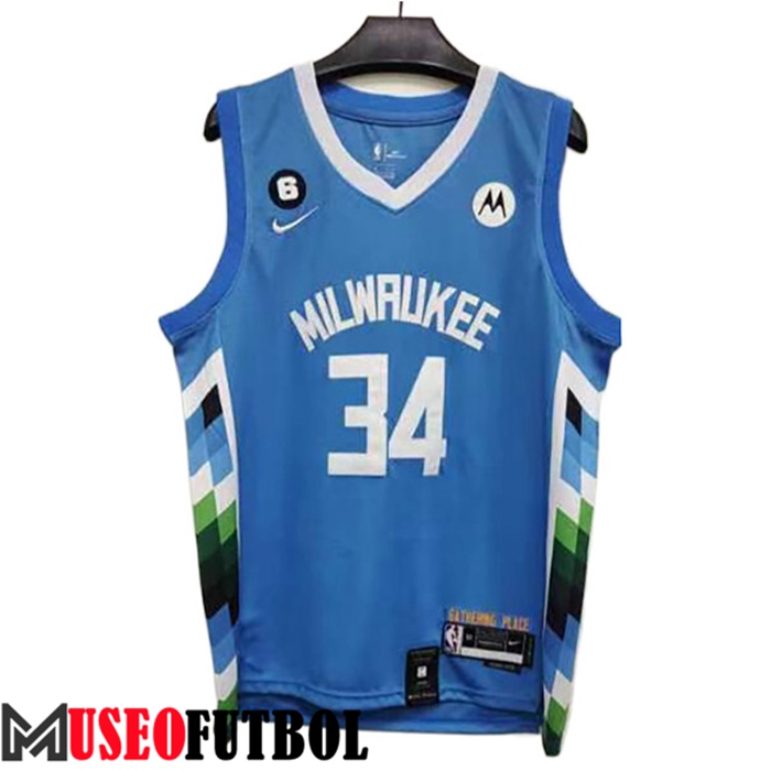 Camiseta Milwaukee Bucks (ANTETOKOUNMPO #34) 2022/23 Azul