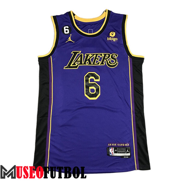 Camiseta Los Angeles Lakers (JAMES #6) 2022/23 Púrpura