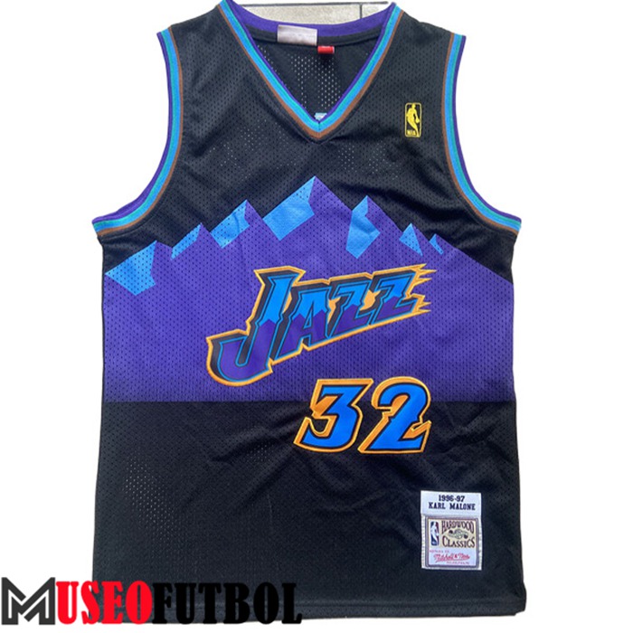 Camiseta Utah Jazz (MALONE #32) 2022/23 Negro/Púrpura