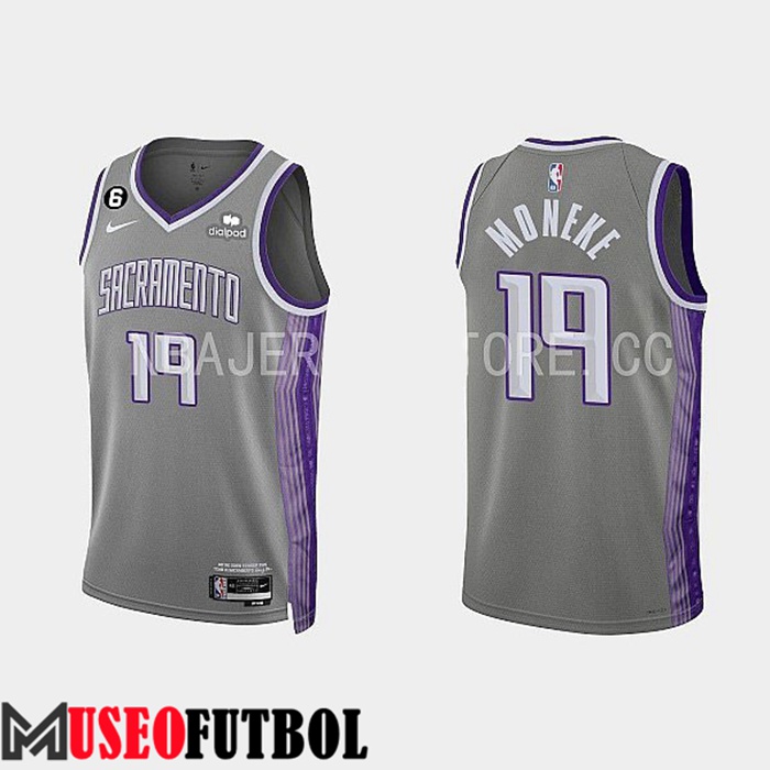 Camiseta Sacramento Kings (MONEKE #19) 2022/23 Gris