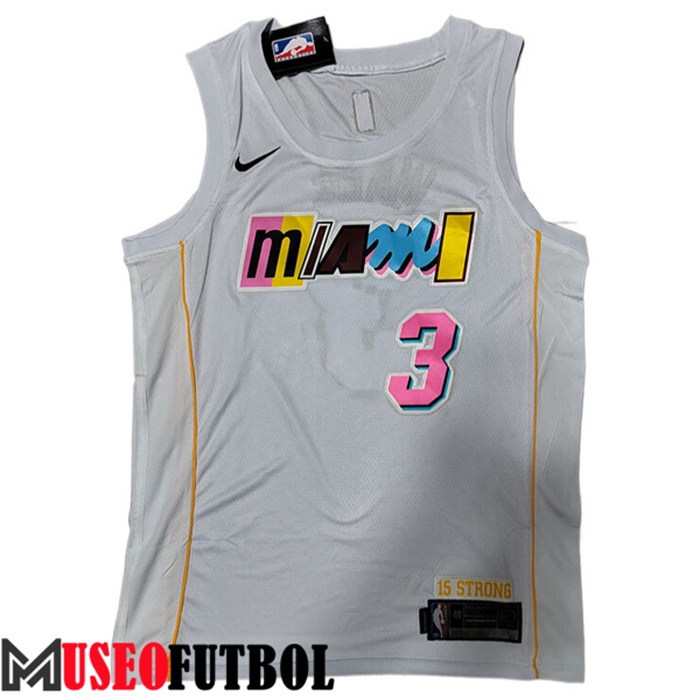 Camiseta Miami Heat (WADE #3) 2022/23 Blanco