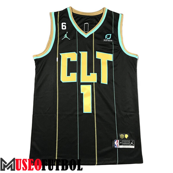 Camiseta Charlotte Hornets (BALL #1) 2022/23 Negro