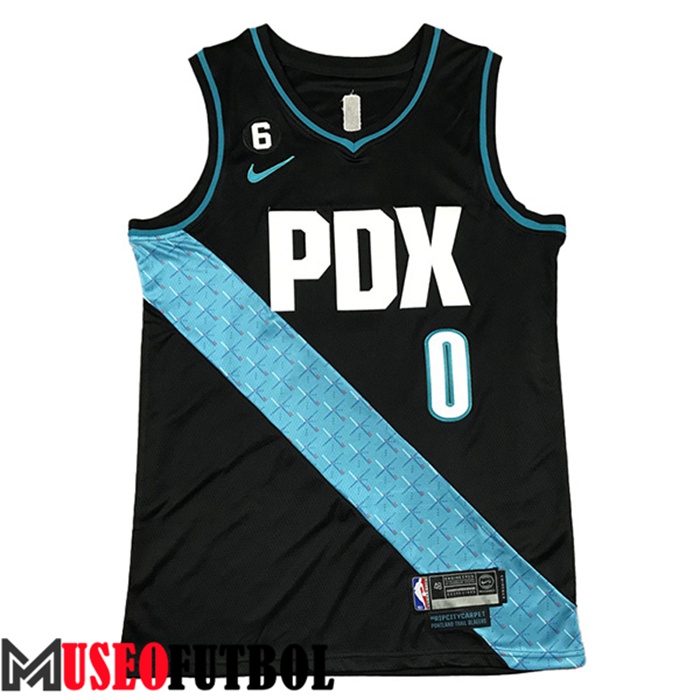 Camiseta Detroit Portland Trail Blazers (LILLARD #0) 2022/23 Negro