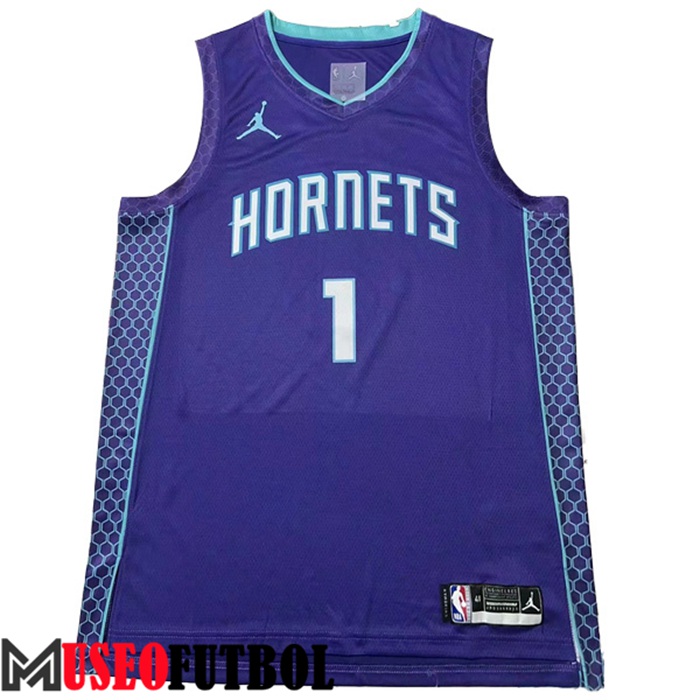 Camiseta Detroit Charlotte Hornets (BALL #1) 2022/23 Azul