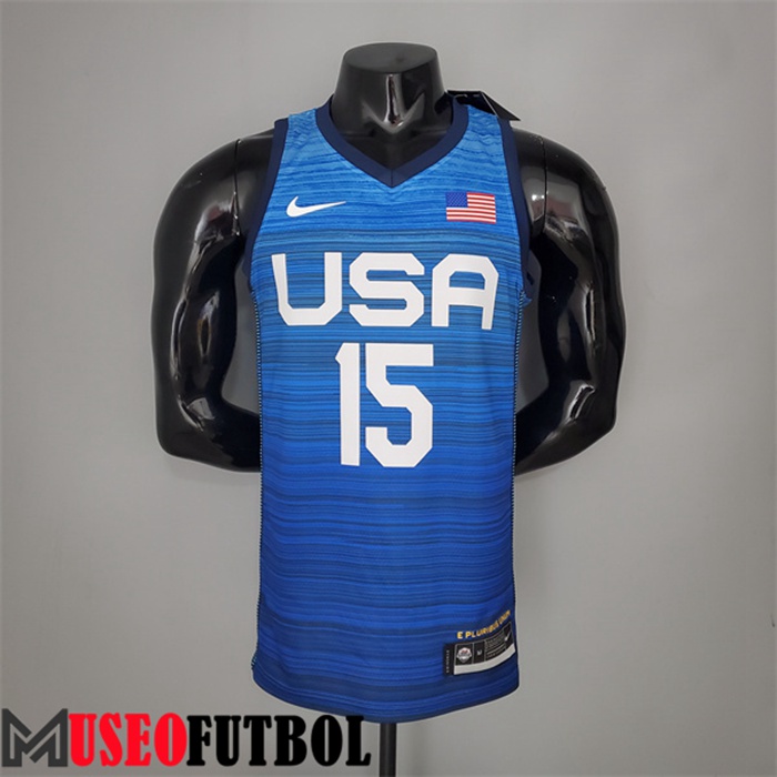 Camiseta Jeux Olympiques (Booker #15) USA Team 2021 Azul