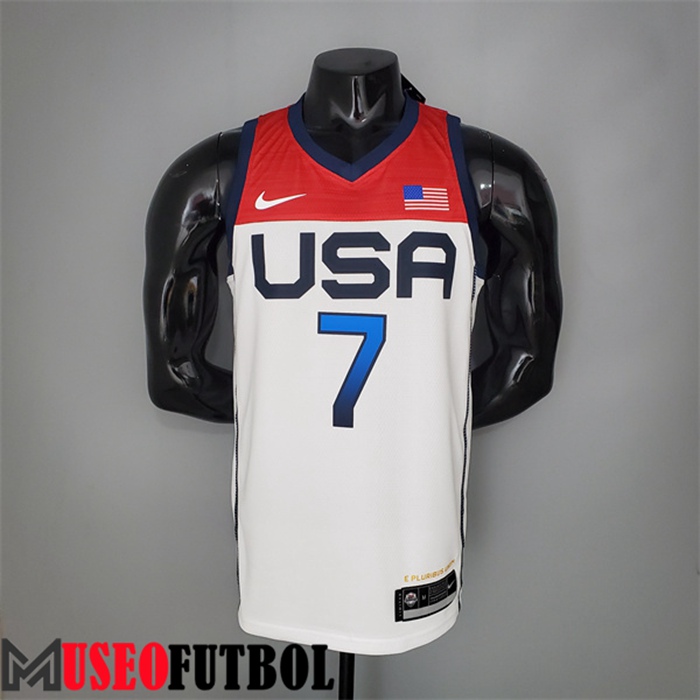 Camiseta Jeux Olympiques (Durant #7) USA Team 2021 Blanco