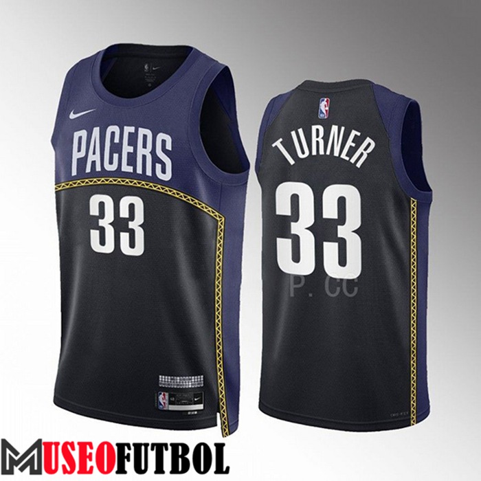 Camiseta Indiana Pacers (TURNER #33) 2022/23 Negro/Azul