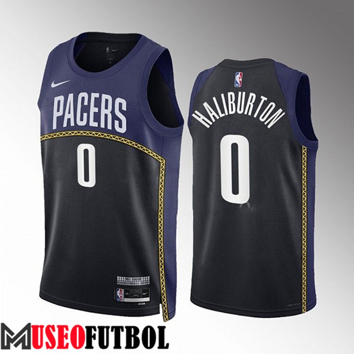 Camiseta Indiana Pacers (HALIBURTON #0) 2022/23 Negro/Azul