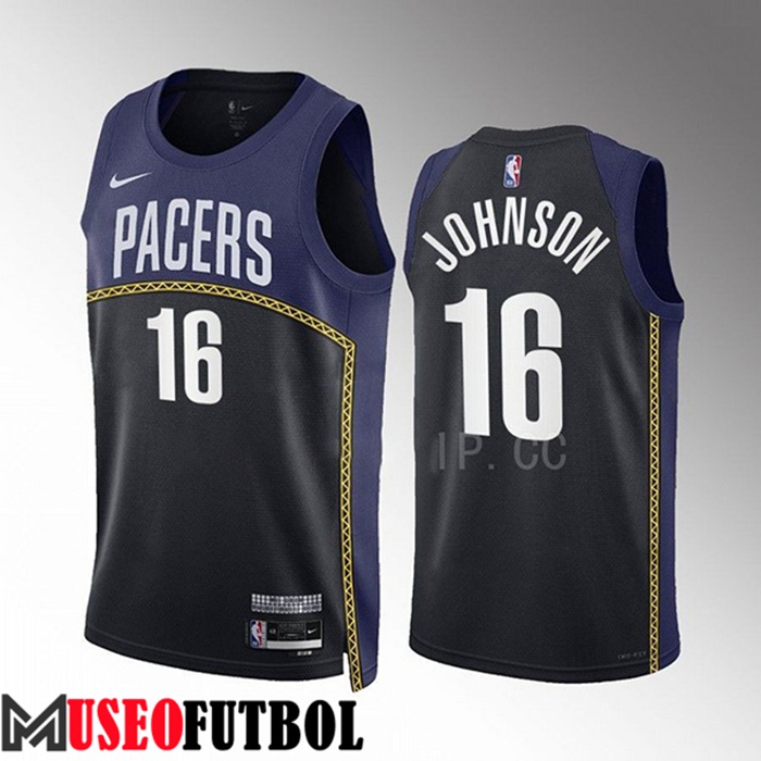 Camiseta Indiana Pacers (JOHNSON #16) 2022/23 Negro/Azul