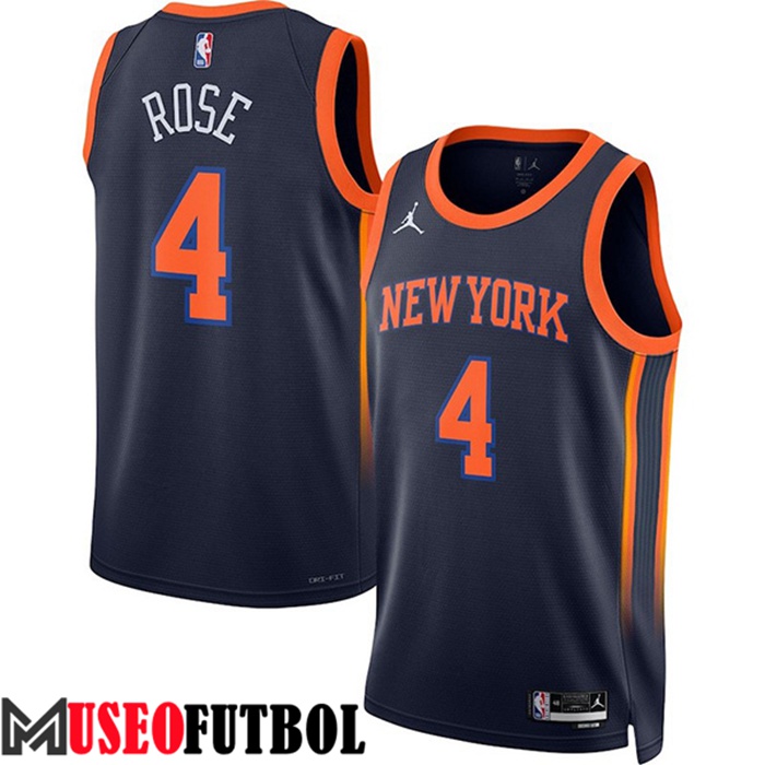 Camiseta New York Knicks (Rosa #4) 2022/23 Negro