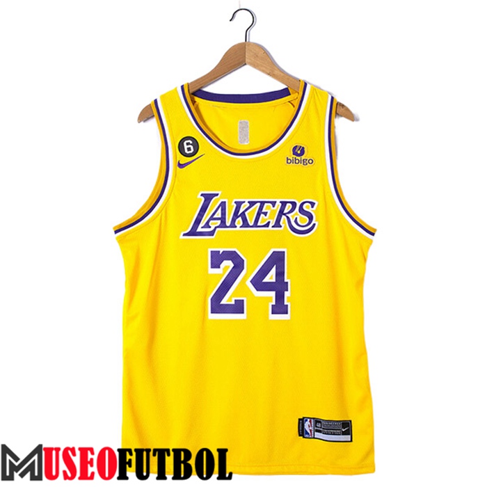 Camiseta Los Angeles Lakers (BRYANT #24) 2022/23 Amarillo