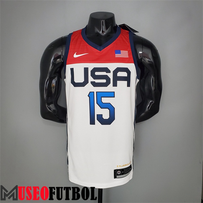 Camiseta Jeux Olympiques (Booker #15) USA Team 2021 Blanco