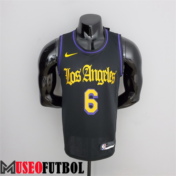 Camiseta Los Angeles Lakers (James #6) 2021 Negro