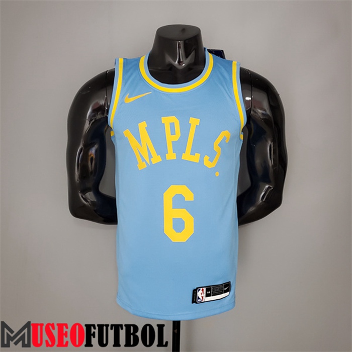 Camiseta Los Angeles Lakers (James #6) 2021 Azul Minneapolis Edition