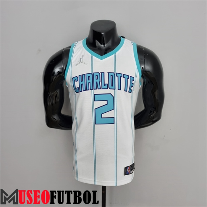 Camiseta Charlotte Hornets (Ball #2) Blanco 75 Aniversario