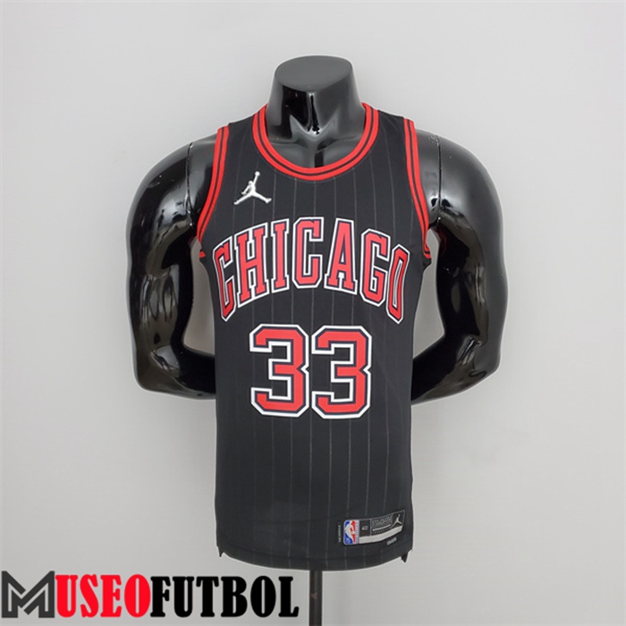 Camiseta Chicago Bulls (Pippen #33) Negro 75 Aniversario