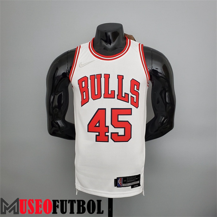 Camiseta Chicago Bulls (Jordan #45) Blanco 75 Aniversario