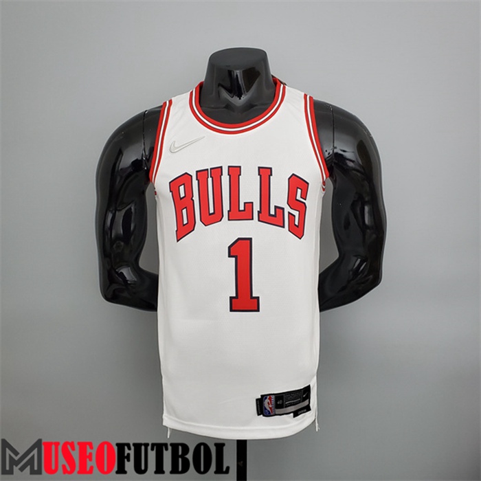 Camiseta Chicago Bulls (Rosa #1) Blanco 75 Aniversario