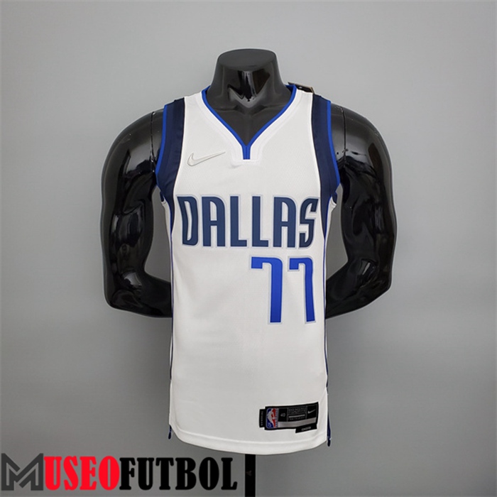 Camiseta Dallas Mavericks (Doncic #77) Blanco 75 Aniversario