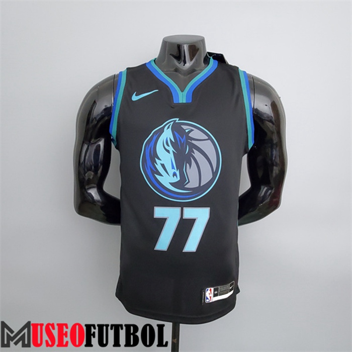 Camiseta Dallas Mavericks (Doncic #77) Negro Big Bull Head