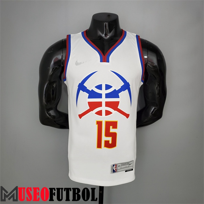 Camiseta Denver Nuggets (Jokic #15) 2021 Blanco Bonus Edition