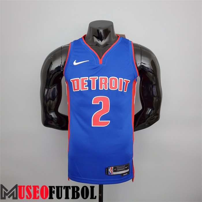 Camiseta Detroit Pistons (Cunningham #2) Azul 75 Aniversario