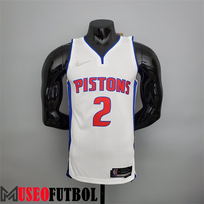 Camiseta Detroit Pistons (Cunningham #2) Blanco 75 Aniversario