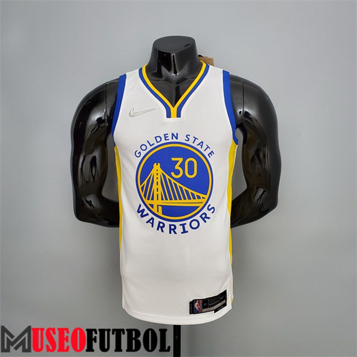 Camiseta Golden State Warriors (Curry #2974) Blanco 75 Aniversario