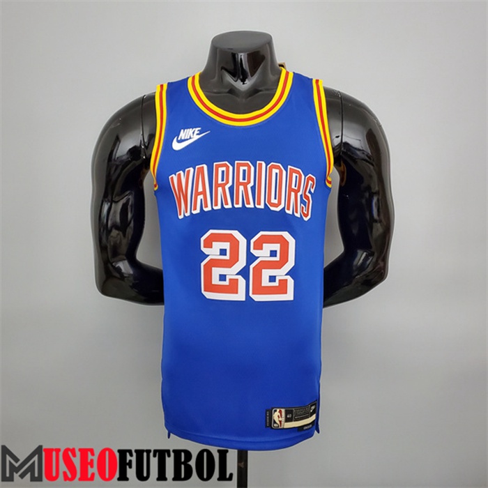 Camiseta Golden State Warriors (Wiggins #22) Azul Retro 75 Aniversario