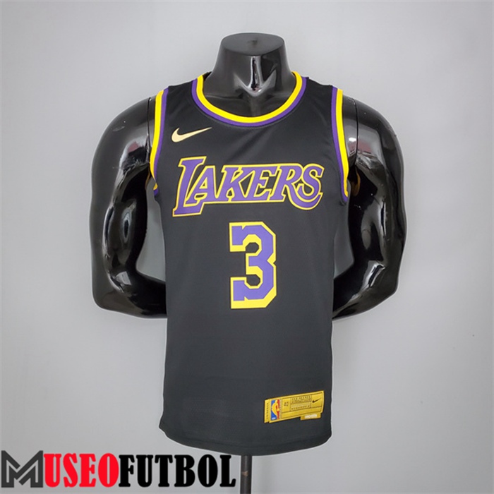 Camiseta Los Angeles Lakers (Davis #3) 2021 Negro Bonus Edition