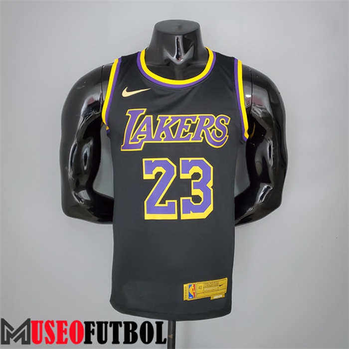 Camiseta Los Angeles Lakers (Ames #23) 2021 Negro Bonus Edition