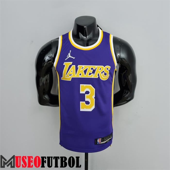 Camiseta Los Angeles Lakers (Davis #3) Púrpura 75 Aniversario