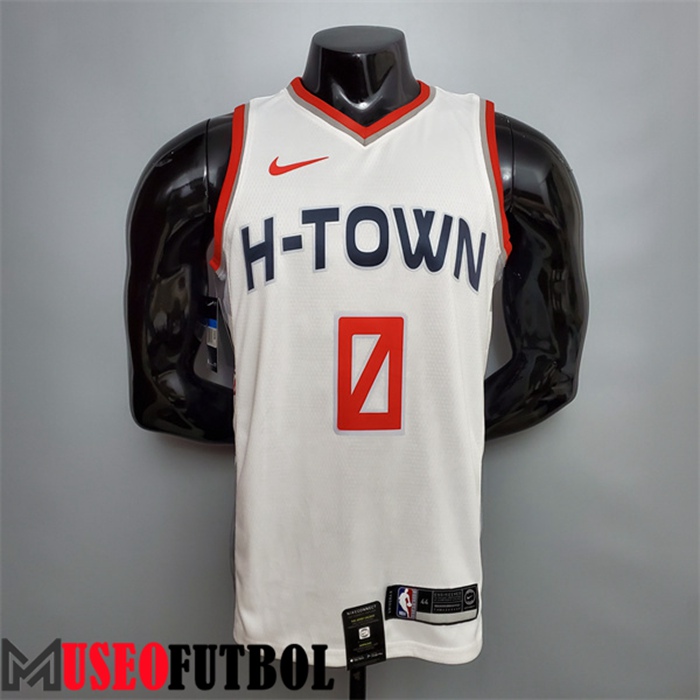 Camiseta Houston Rockets (Westbrook #0) Blanco City Edition