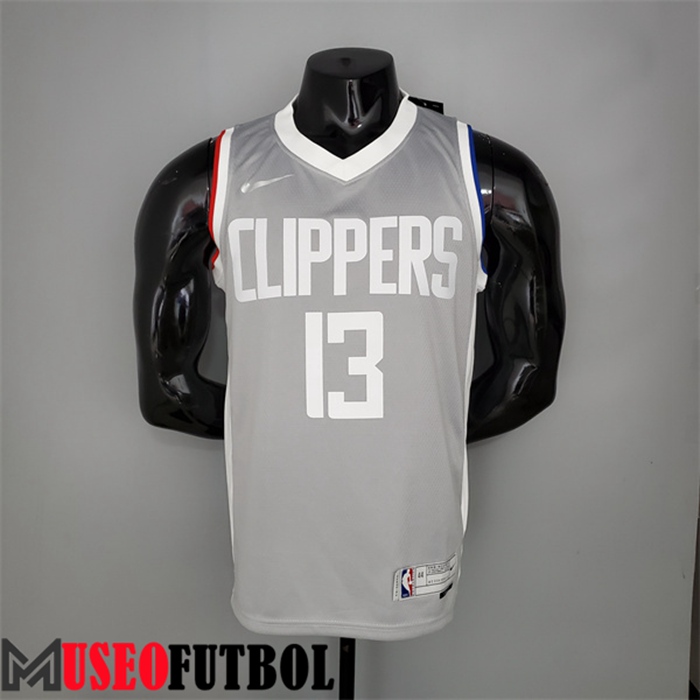 Camiseta Los Angeles Clippers (George# 13) 2021 Gris Bonus Edition