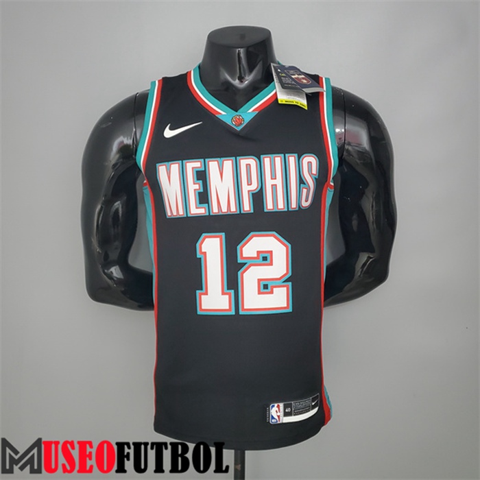 Camiseta Memphis Grizzlies (Morant #12) Retro Negro