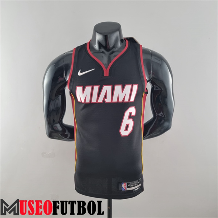 Camiseta Miami Heat (James #6) Negro 75 Aniversario