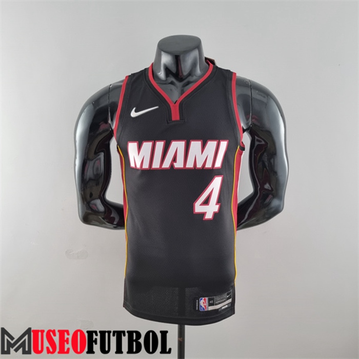 Camiseta Miami Heat (Oladipo #4) Negro 75 Aniversario