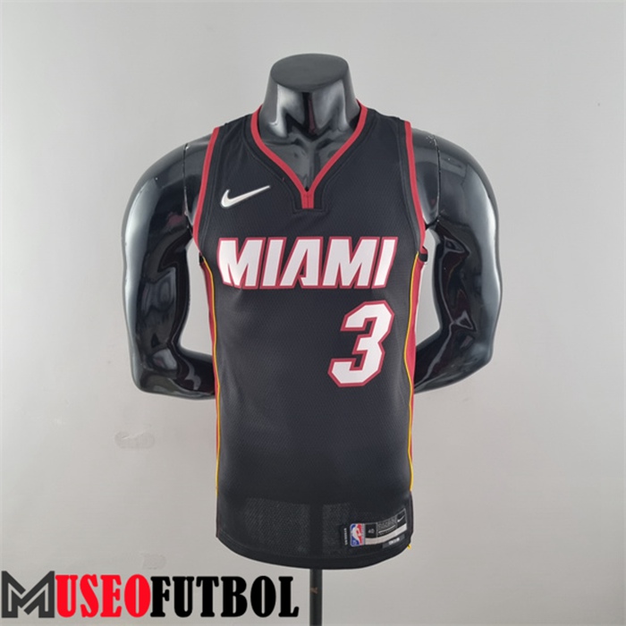 Camiseta Miami Heat (Wade #3) Negro 75 Aniversario