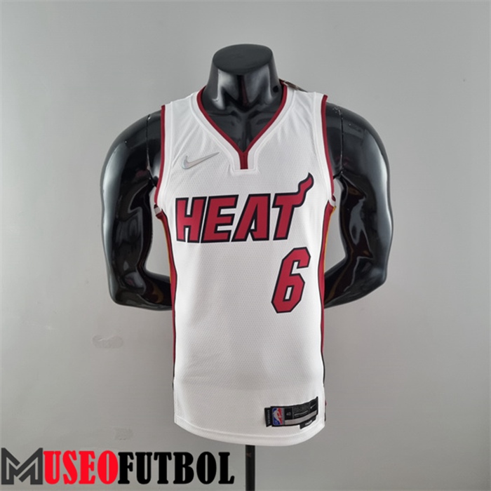 Camiseta Miami Heat (James #6) Blanco 75 Aniversario