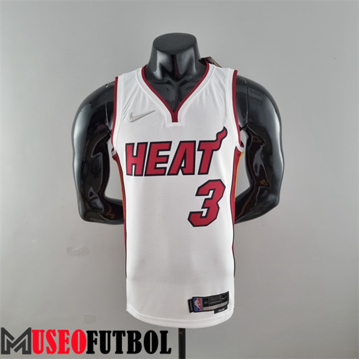 Camiseta Miami Heat (Wade #3) Blanco 75 Aniversario