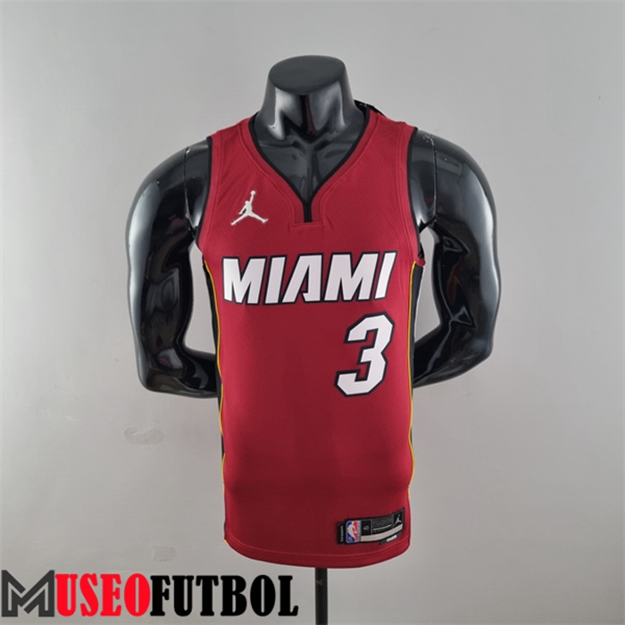 Camiseta Miami Heat (Wade #3) Vin Rojo 75 Aniversario