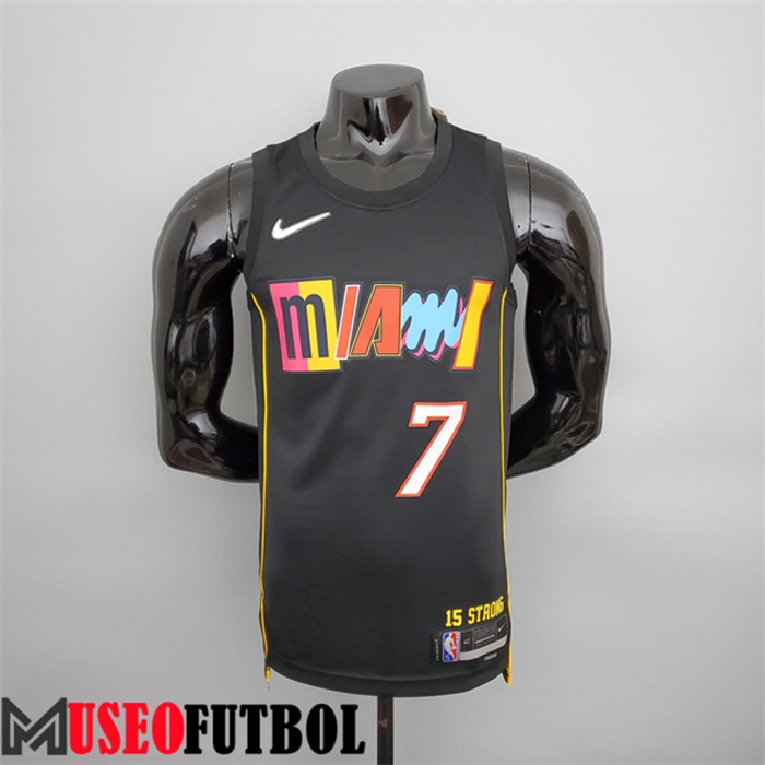 Camiseta Miami Heat (Lowry #7) 2022 Season Negro City Edition