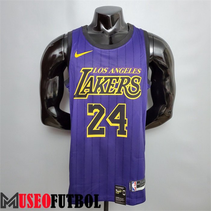 Camiseta Los Angeles Lakers (Bryant #24) Púrpura Escote redondo