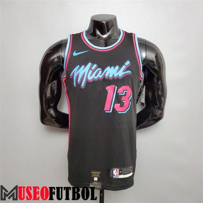 Camiseta Miami Heat (Adebayo #13) Negro Escote redondo